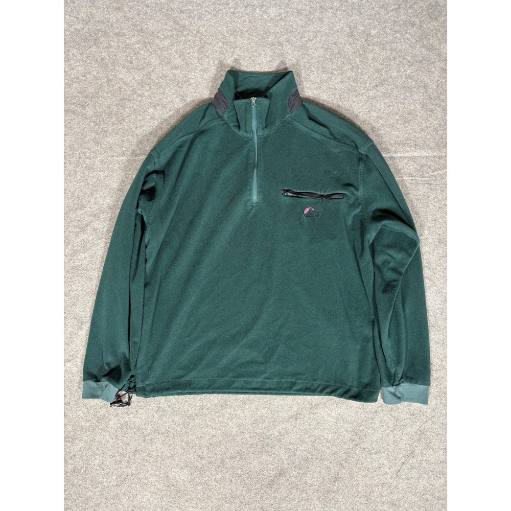 Lowe Alpine Mens Fleece Pullover Quarter Zip Green Large Vintage Dacron‎ Jacket
